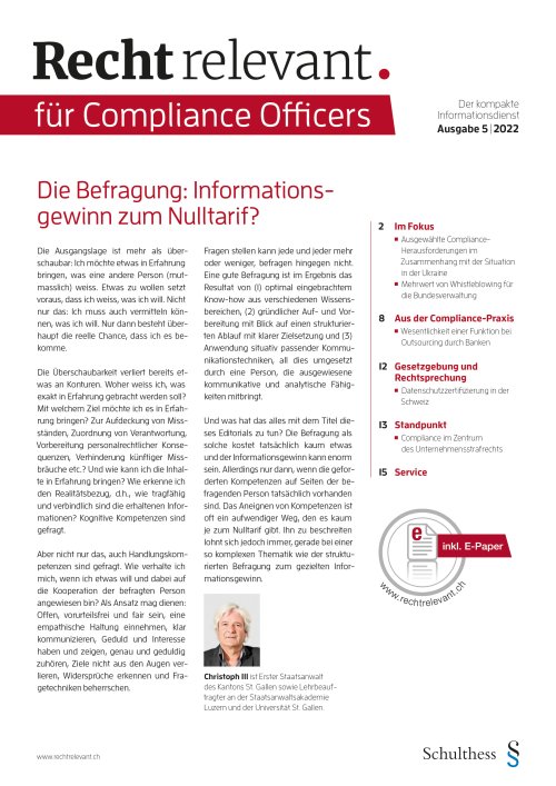 Recht relevant für Compliance Officers 5|2022
